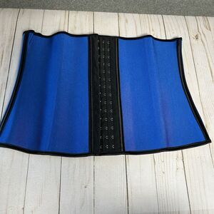 Women's Latex Underbust Waist Trainer Cincher Blue Size 1XL